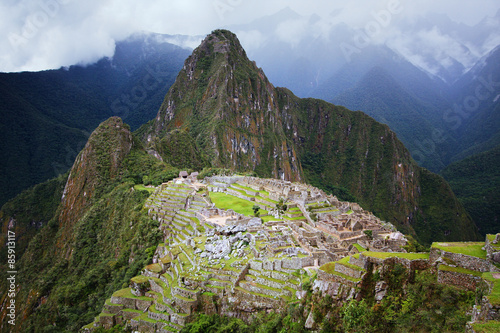The Incan ruins of Machu Picchu in Peru