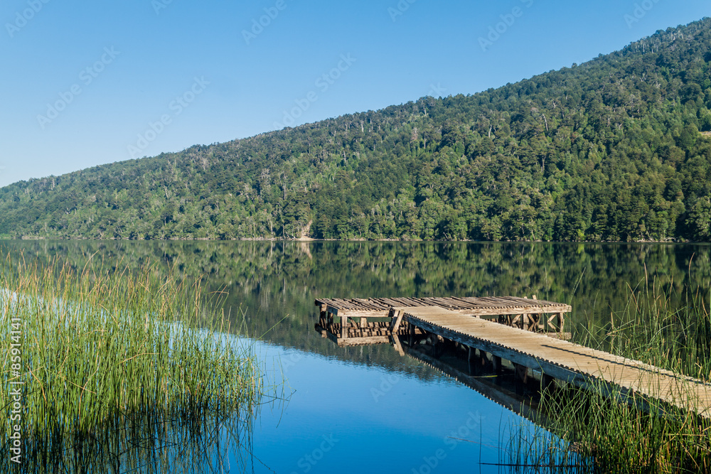 Lago Tilquilco lake in National Park Huerquehue