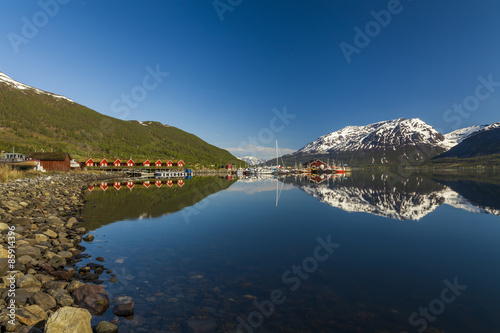 View over Reine village, Norway photo