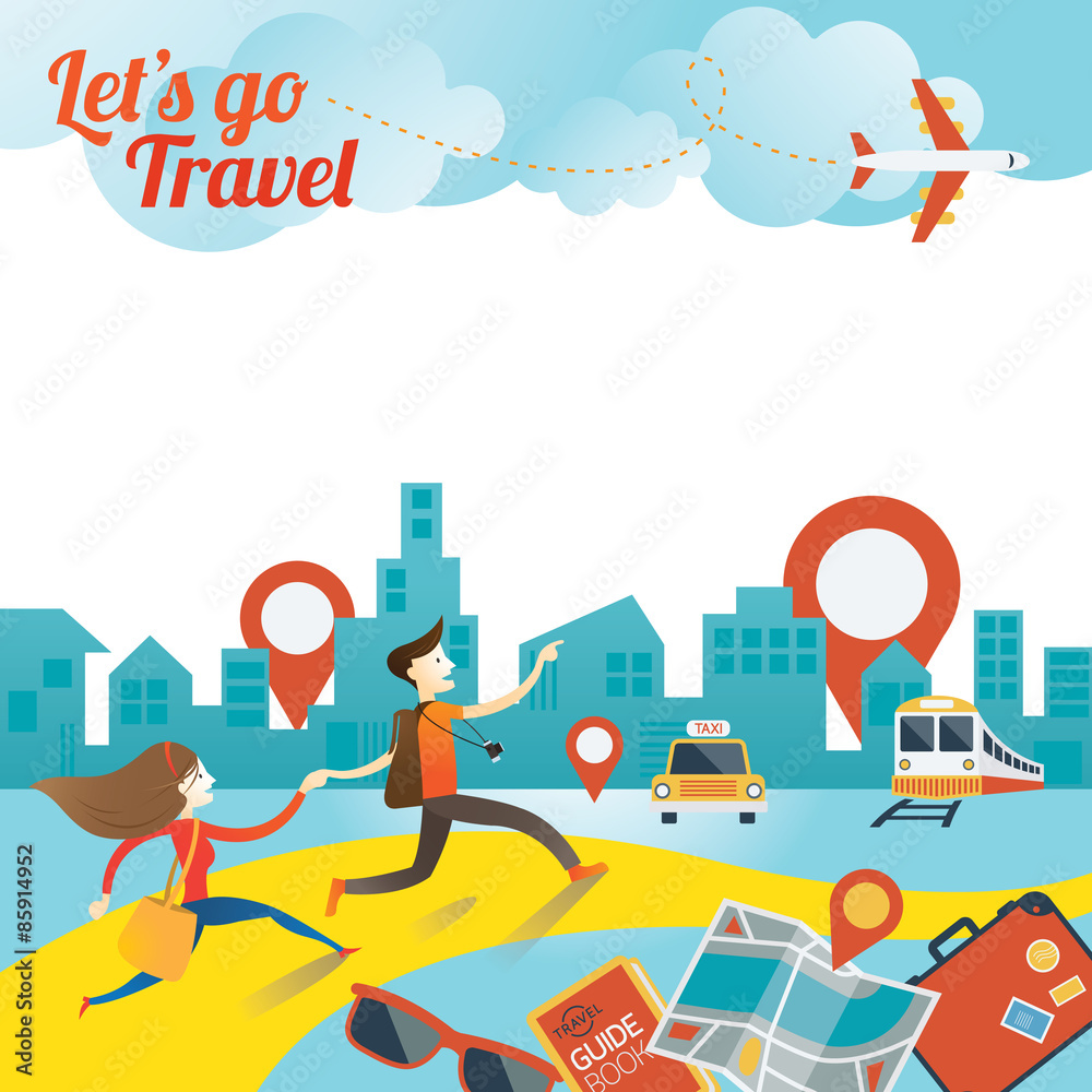 Couple run to City Travel Couple run to City Travel