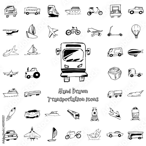 Transportation hand drawn icon. Vector