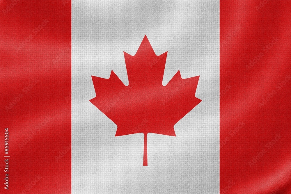 Obraz premium Canada flag on the fabric texture background