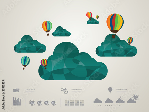vector illustration of the Cloud icons