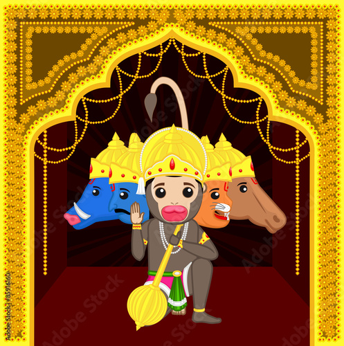 Panchmukhi Hanuman - Cartoon God photo