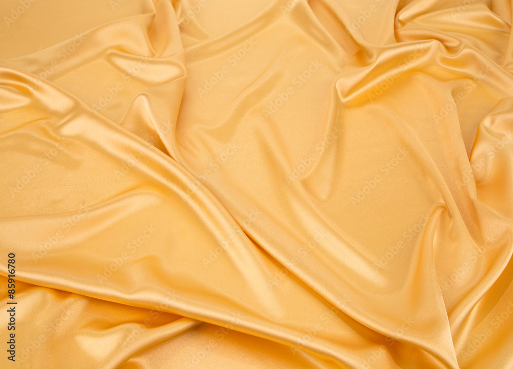 Fototapeta premium Golden silk drapery. 