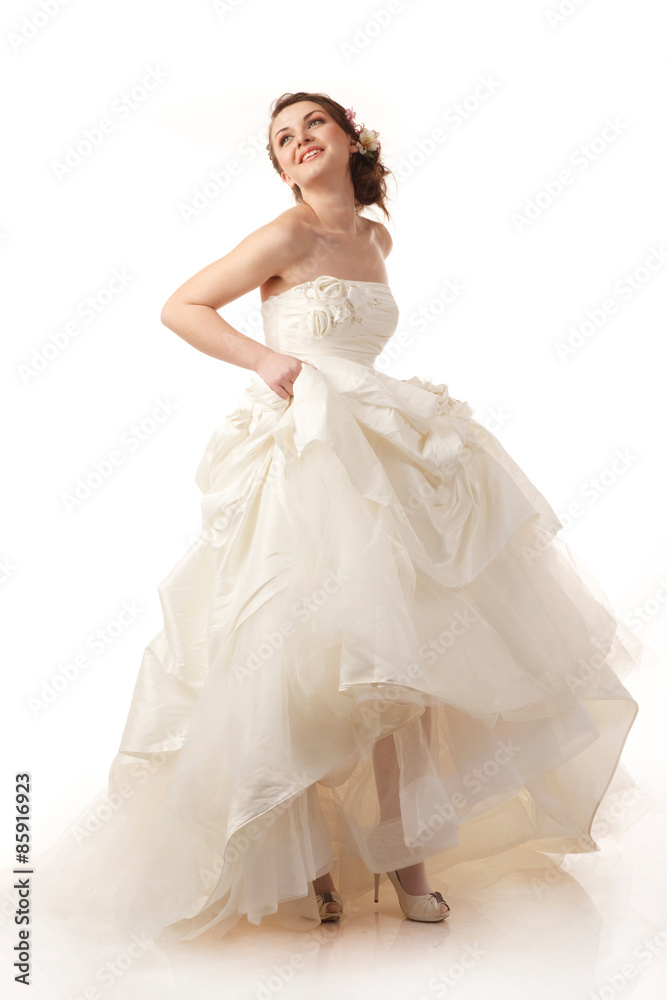 Young cheerful bride