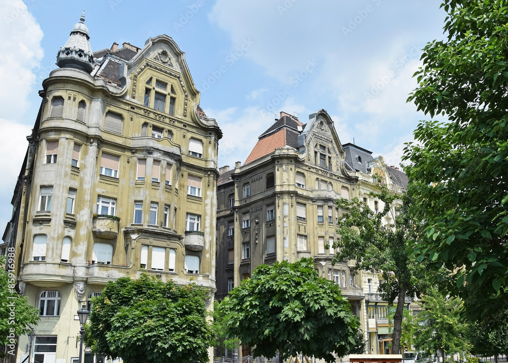 Old apartment buildings, Budapest city, Hungary