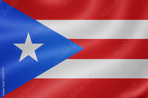 Puerto Rico flag on the fabric texture background