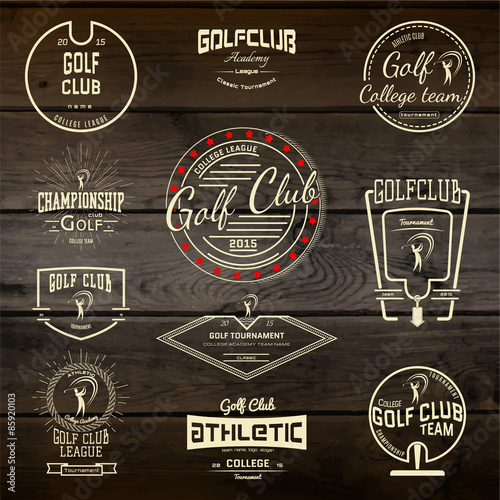 Golf badges logos and labels for any use