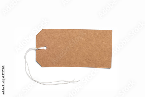 Blank tag isolated on white background