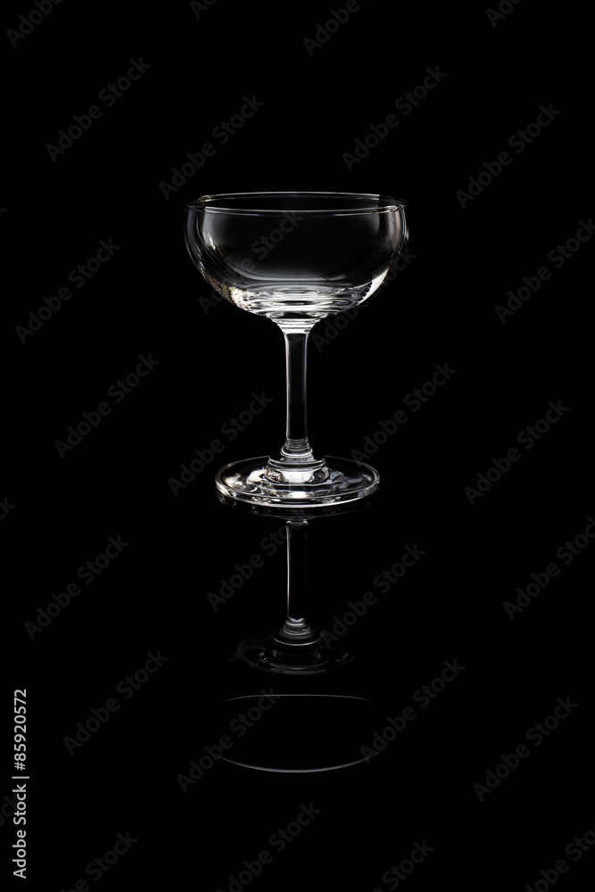 Empty champagne saucer. Empty champagne saucer.