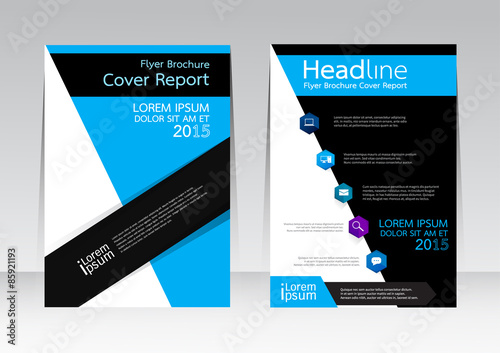 Abstract design vector template for brochure flyer in A4 size