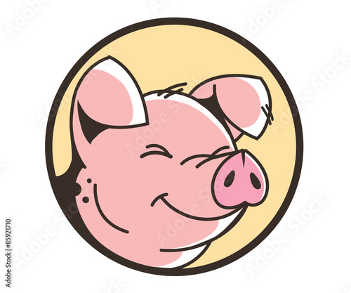 Smiling face of a pig