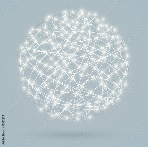 Global digital connections with glowing lights, network