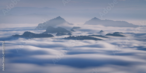 Mountains over the clouds (Serra de Picancel, Berguedà, Catalunya / Pirineus / Pyrenees) photo