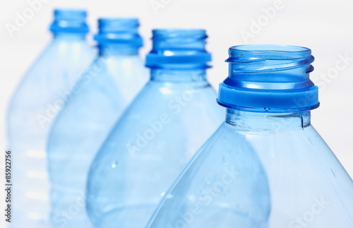 Used plastic bottles of mineral water