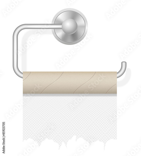 piece toilet paper on holder vector illustration