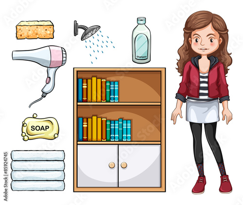 Girl and accessories