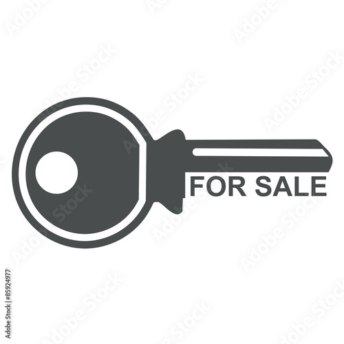 Icono llave con texto FOR SALE gris