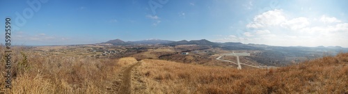 Panorama View from SaeByeol Volcanic Cone in Jeju Island