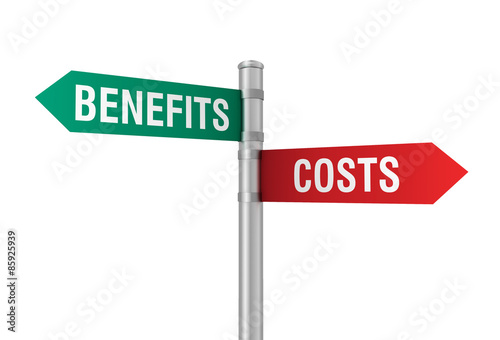 benefits costs sign