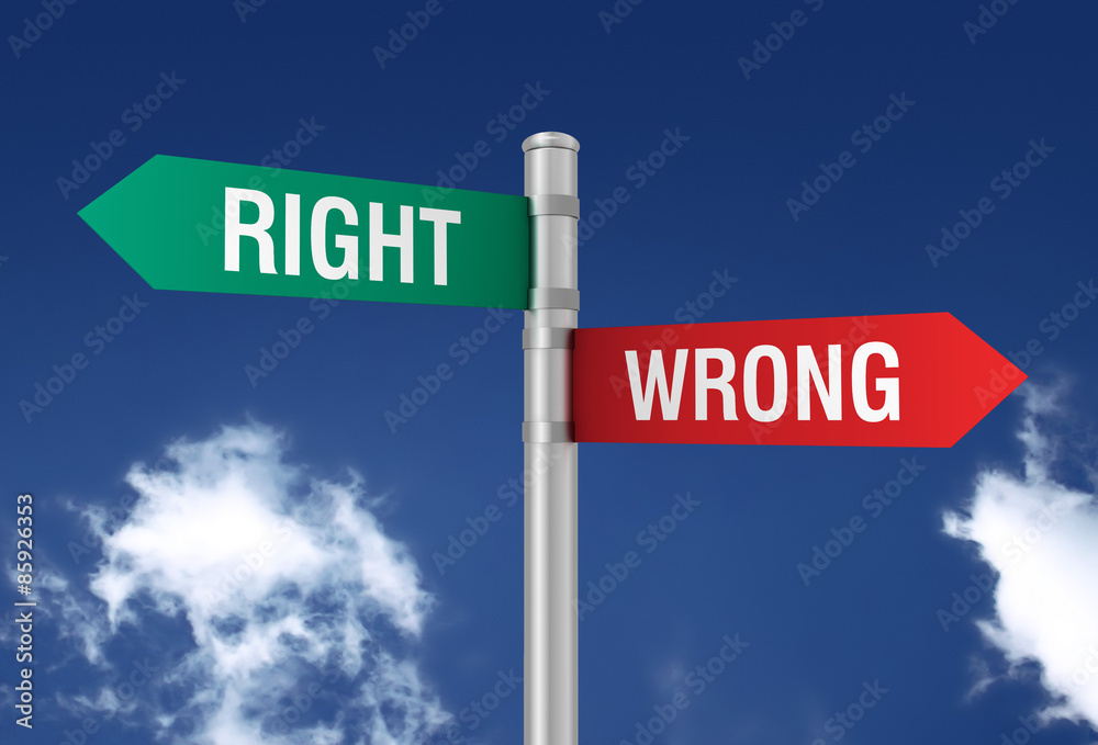 Obraz premium right wrong