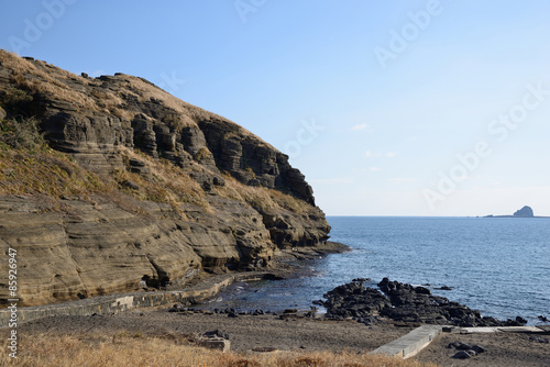 Drangon Head Seashore (YongMeori) in Jeju Island. photo