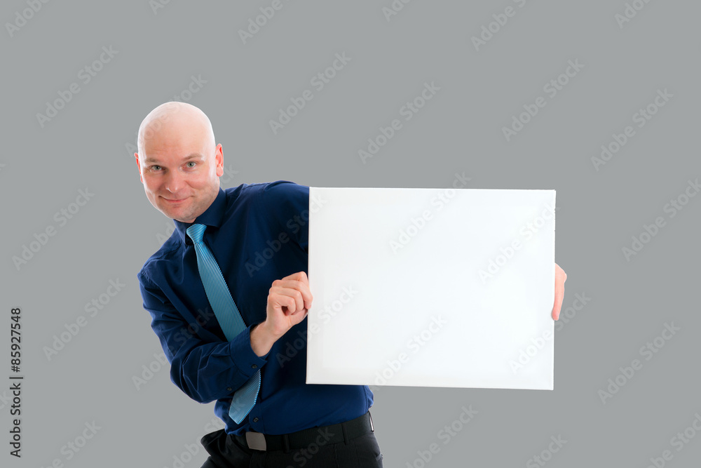 man in blue dress with a white canvas man in blue dress with a white canvas