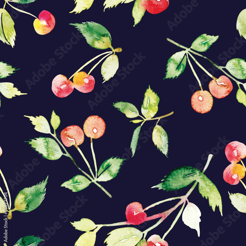 The seamless pattern cherries © Karma