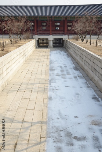 waterway under the Yeongje bridge in Gyeongbok palace in Seoul