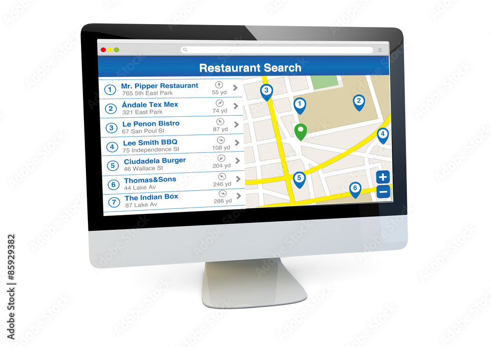 restaurant search computer