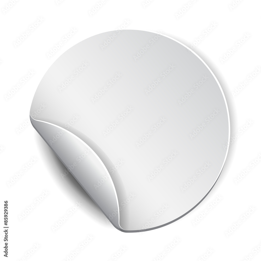 Blank, white round promotional sticker Blank, white round promotional sticker