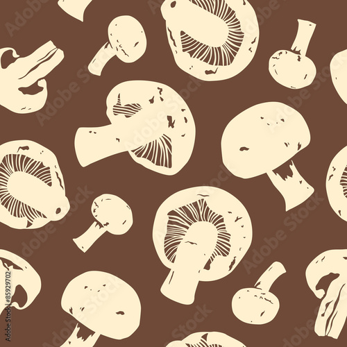 Vector seamlesss pattern with champignons photo