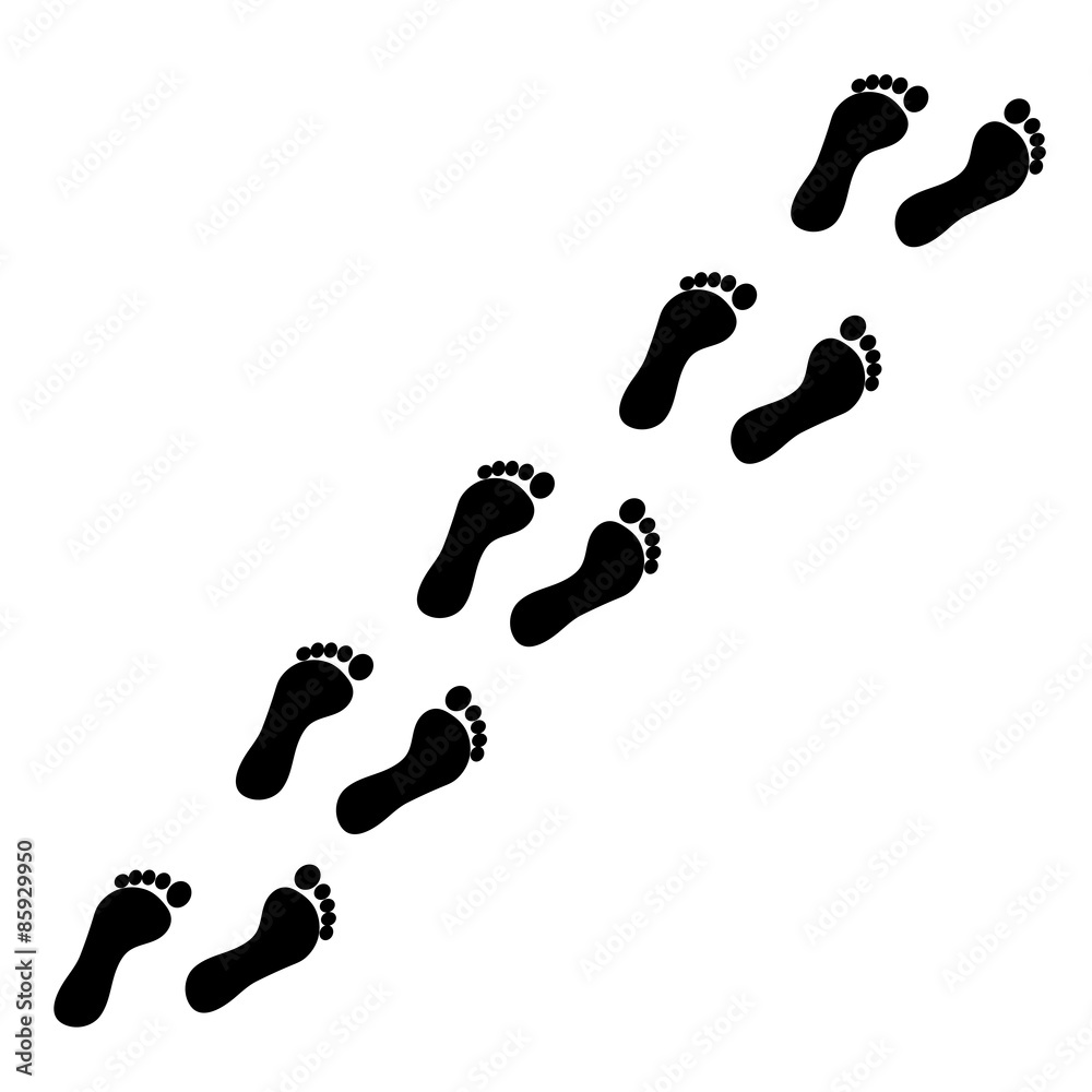 Vector prints of bare feet Vector prints of bare feet