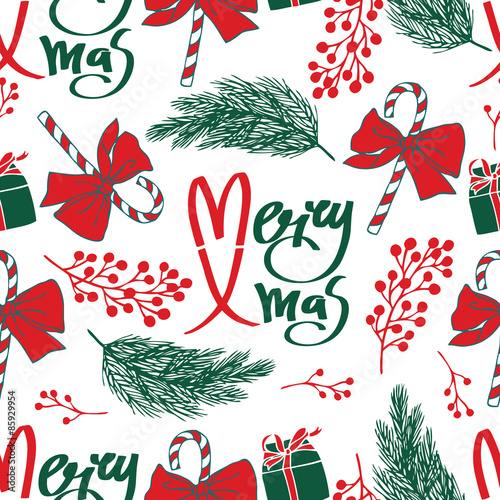 Merry Xmas seamless pattern