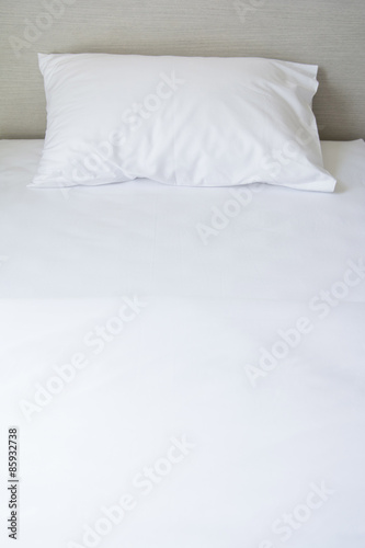 Comfortable soft pillows on the bed