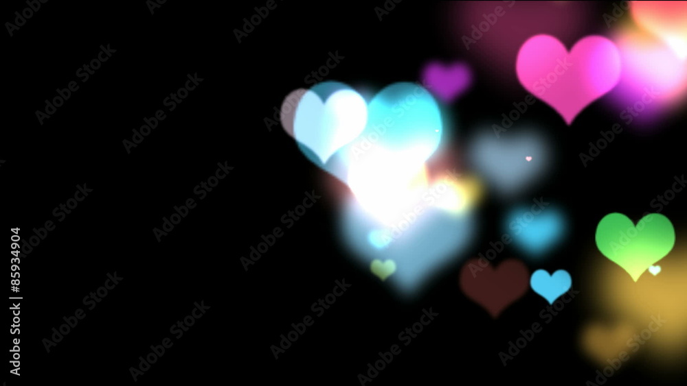 Colorful bokeh hearts Colorful bokeh hearts