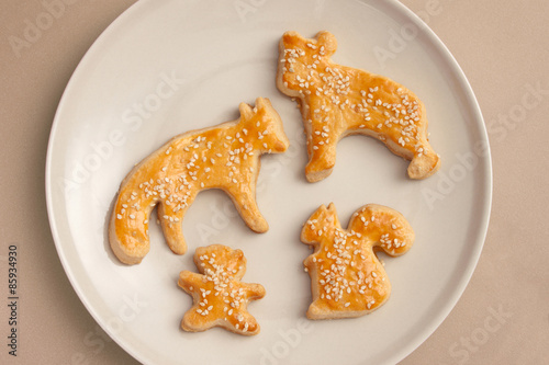 Εκτύπωση καμβά Animal shaped salty cookies