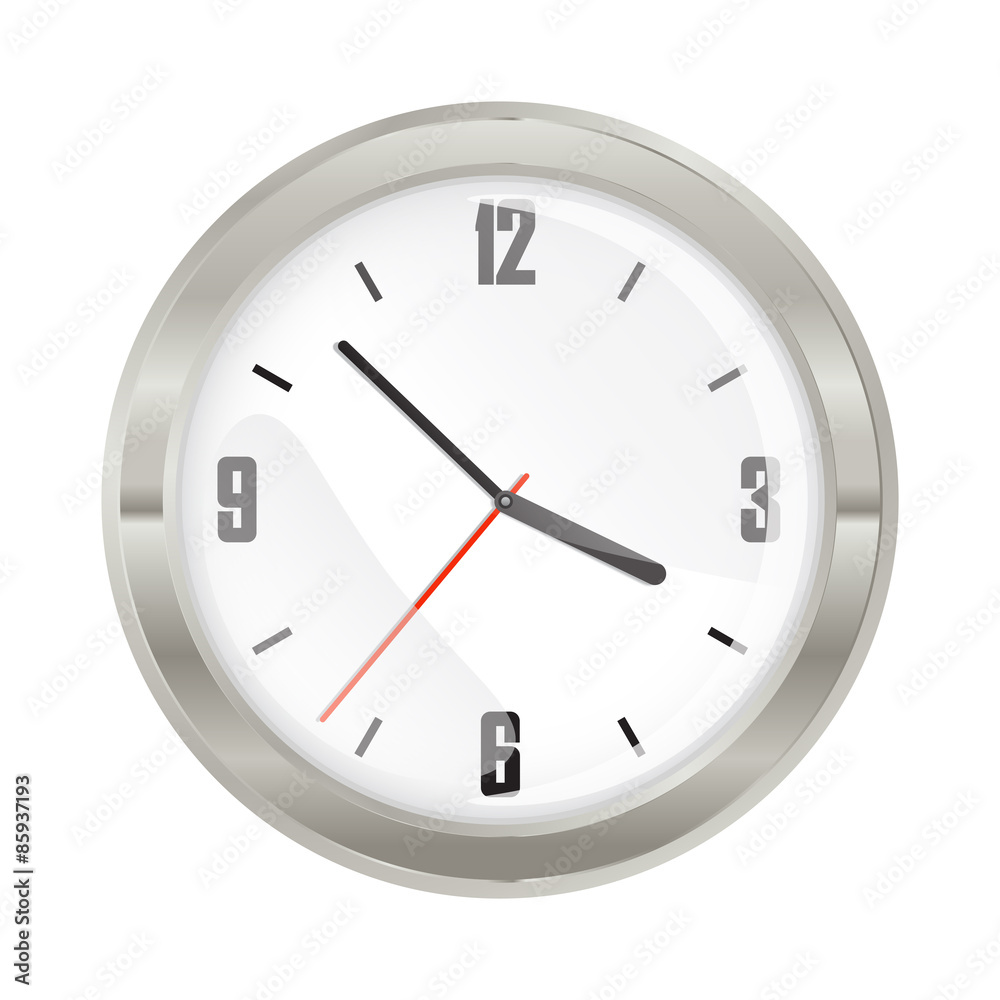 vector round mechanical gold watch with a white dial and black numbers