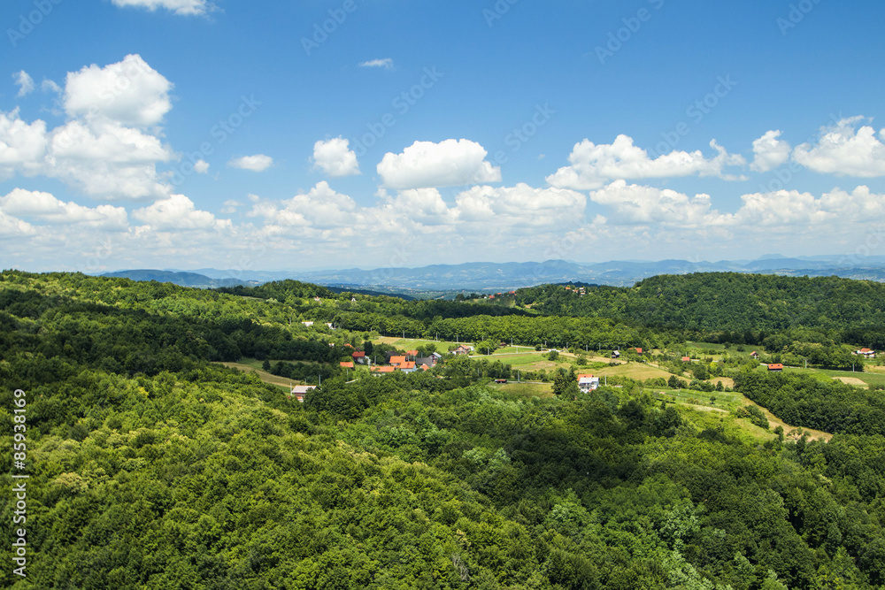 Obraz premium Idyllic landscape in Zumberak, Croatia, summer view
