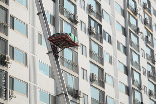 ladder truck for moving at apartment in Korea