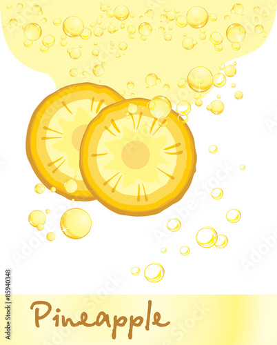 Pineapple slices. Label for design