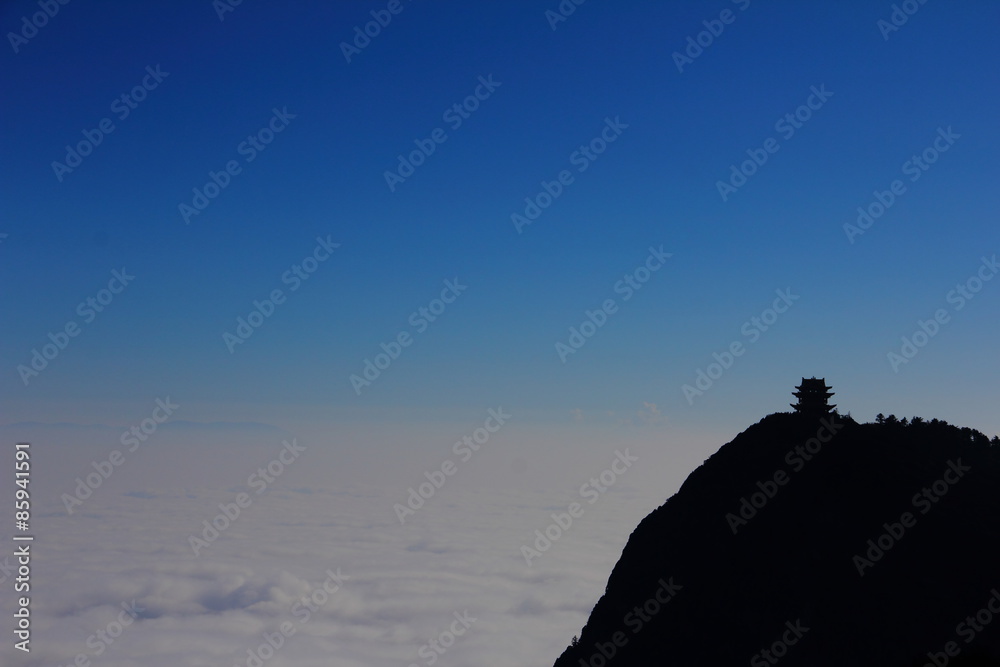 Silhouette of pagoda