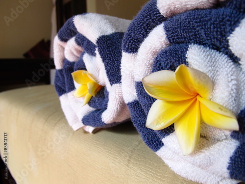 Beach towel with flowers © Eugene Sim