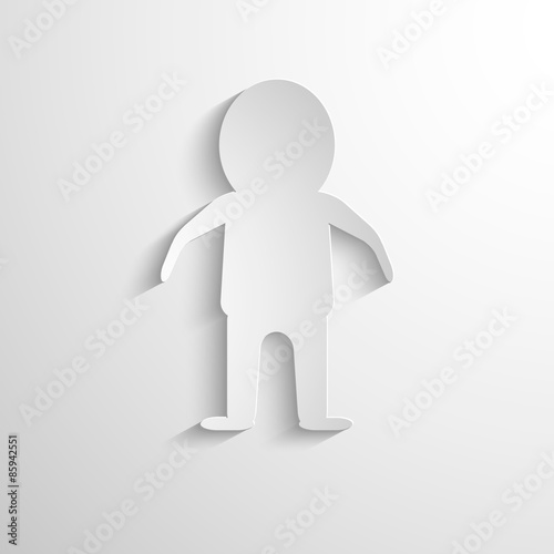 white paper figure of the man. 
