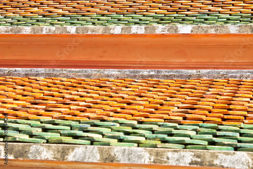 Thai temple roof detail in Bangkok, Thailand.