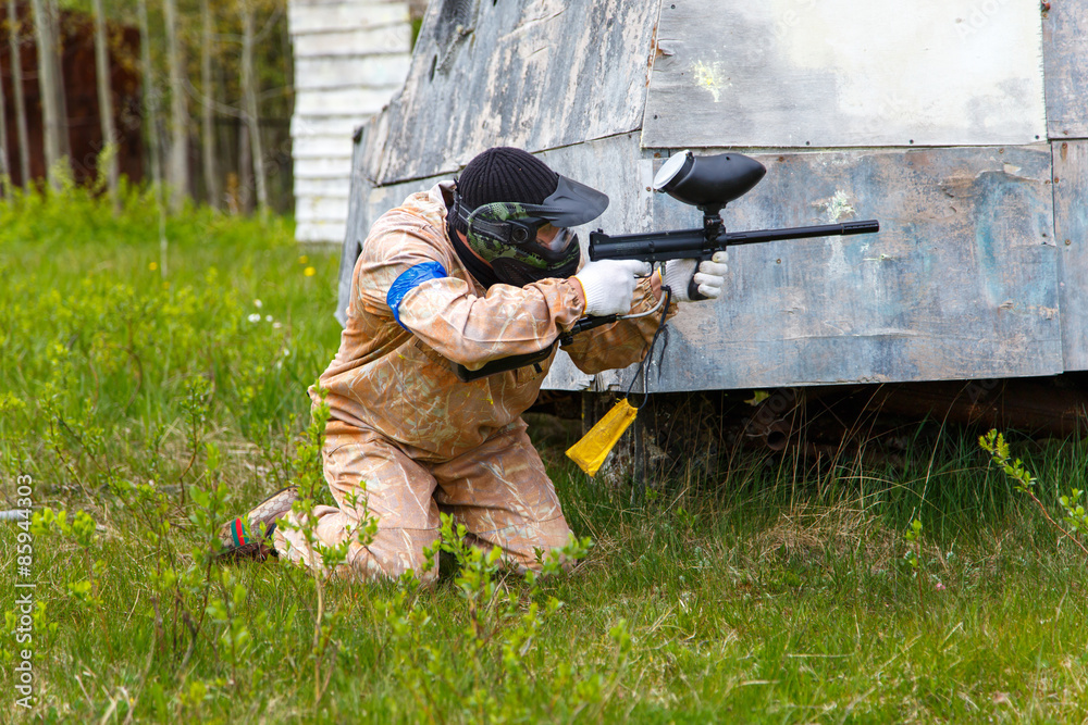 Fototapeta premium Paintball in summer