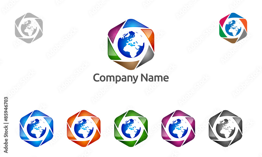 hexagon, global, earth, globe, ball , blue, 3d, glossy, motion, vector, logo, design 2 hexagon, global, earth, globe, ball , blue, 3d, glossy, motion, vector, logo, design 2