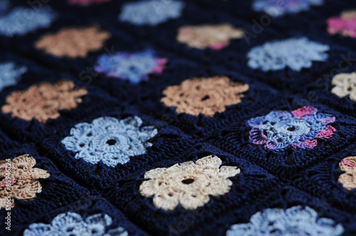 Granny square flower blanket