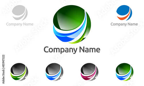 abstract, arrow, ball , blue, 3d, business, glossy, motion, vector, logo, design 2